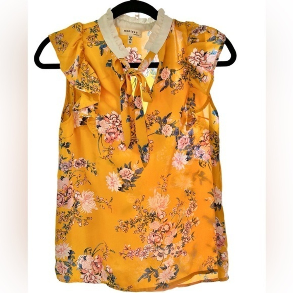 Chic Sleeveless Floral Tank by Monteau - Size Medium 🌼